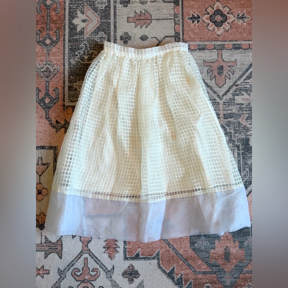Elizabeth and James White Sheer A-Line Skirt